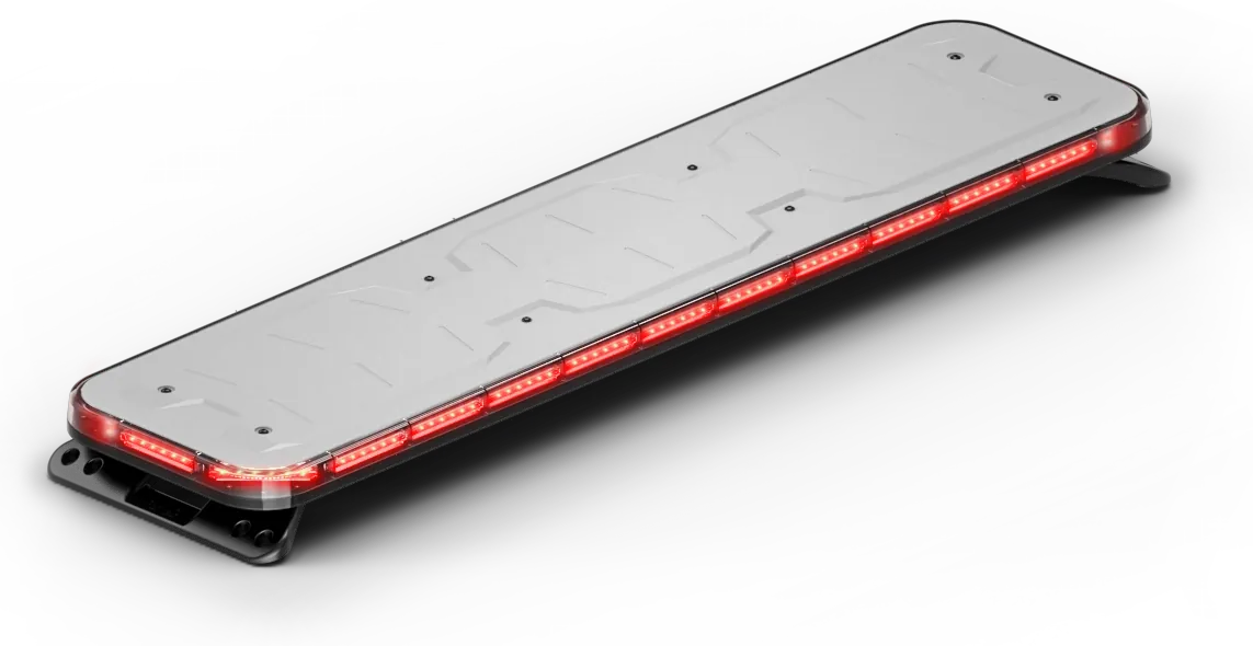 The Feniex Quantum 2.0 49" lightbar, lit red