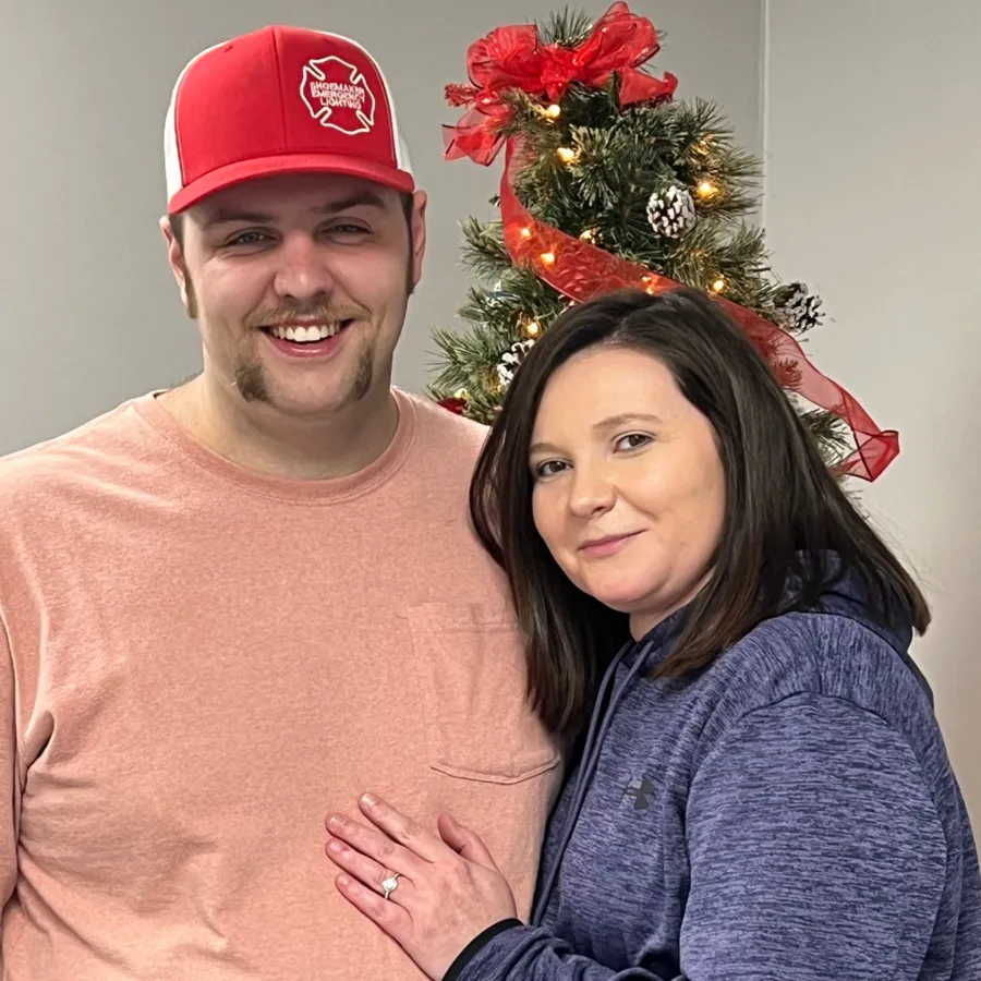 Conner Shoemaker, owner of Shoemaker Emergency Lighting, with his wife Lindsay.
